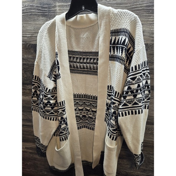 Express Sweaters - Express Women's Open Front Soft Kint Cardigan Size Large Striped Long Sleeve